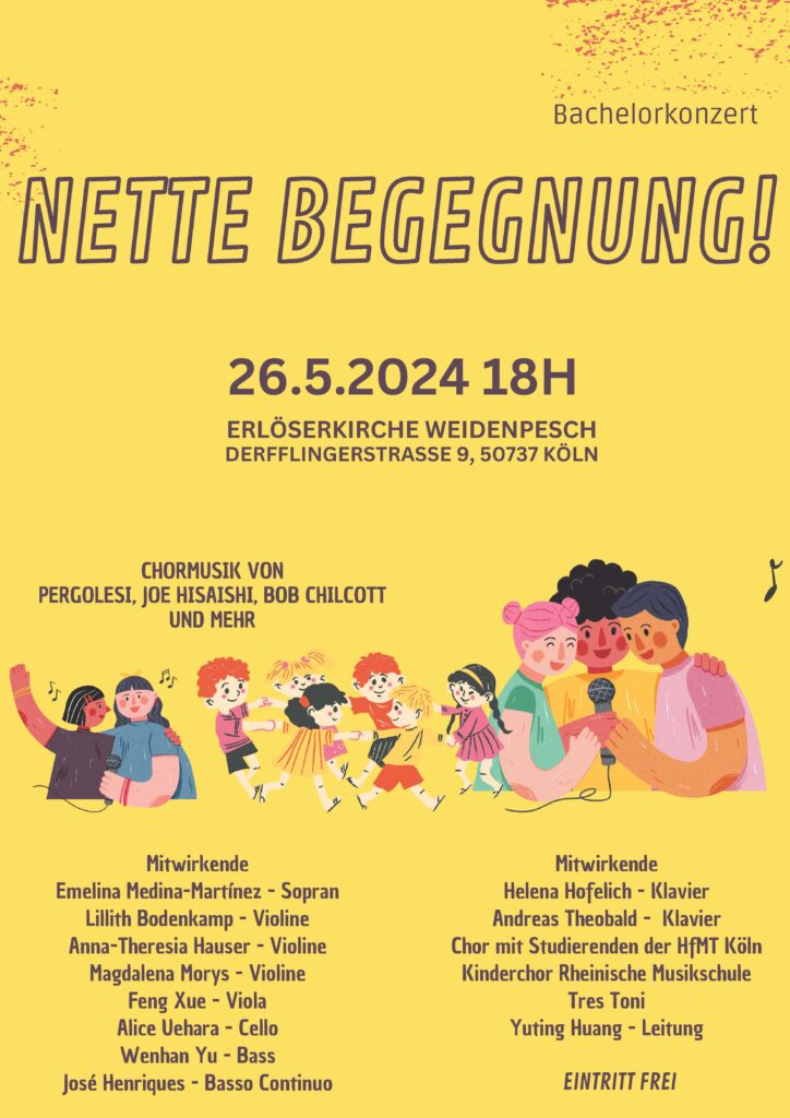 Nette Begegnung Chorkonzert Erlöserkirche Weidenpesch 26.05.2024 - 18 Uhr